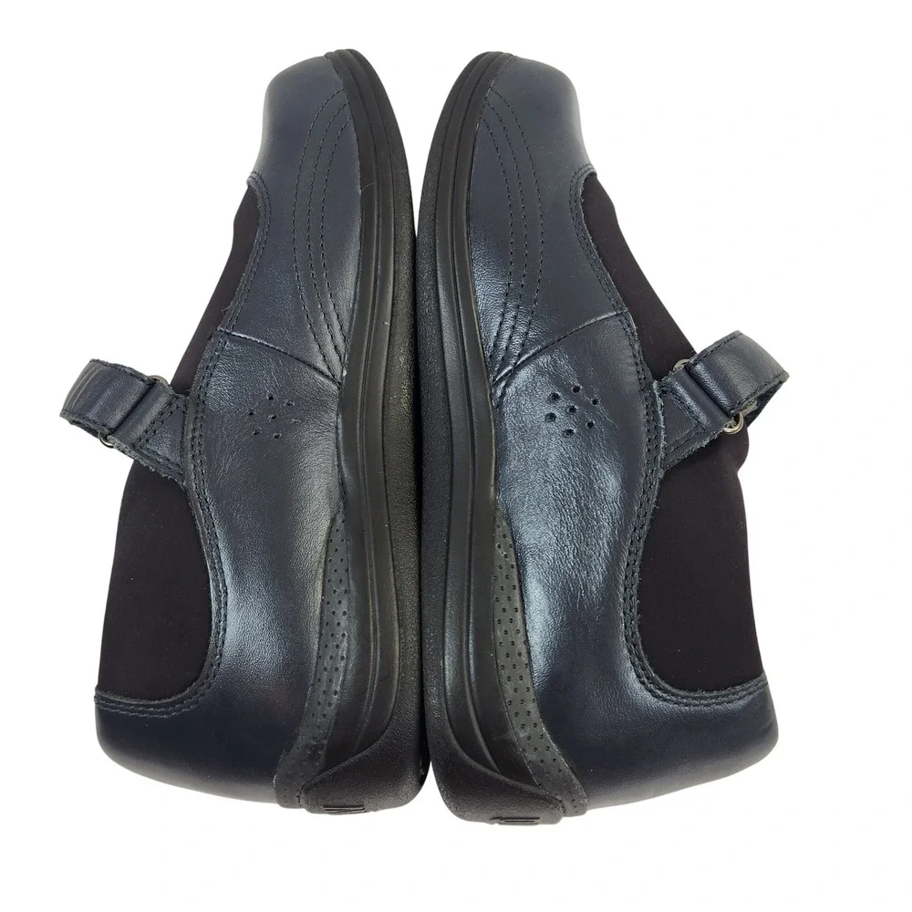 Drew Rose Mary‎ Jane Blue Leather Comfort Shoes Womens Size 7.5 WW